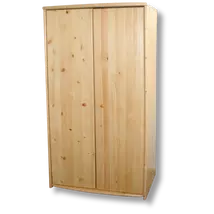 Tamás 2 ajtós akasztós borovi fenyő szekrény 80x187x60 cm