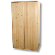 Tamás 2 ajtós akasztós borovi fenyő szekrény 80x187x60 cm