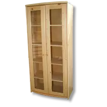 Tamás 2 ajtós vitrines borovi fenyő szekrény 80x187x45 cm