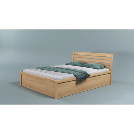 No 23  bükk ágyneműtartós ágykeret fix ráccsal 90x200