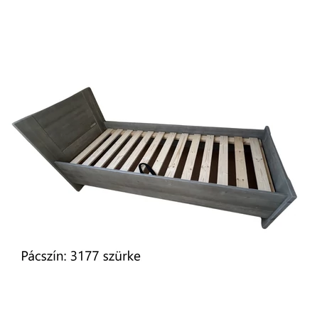 Oliver plusz ágyneműtartós fenyő szürke pácolt ágykeret 90x200